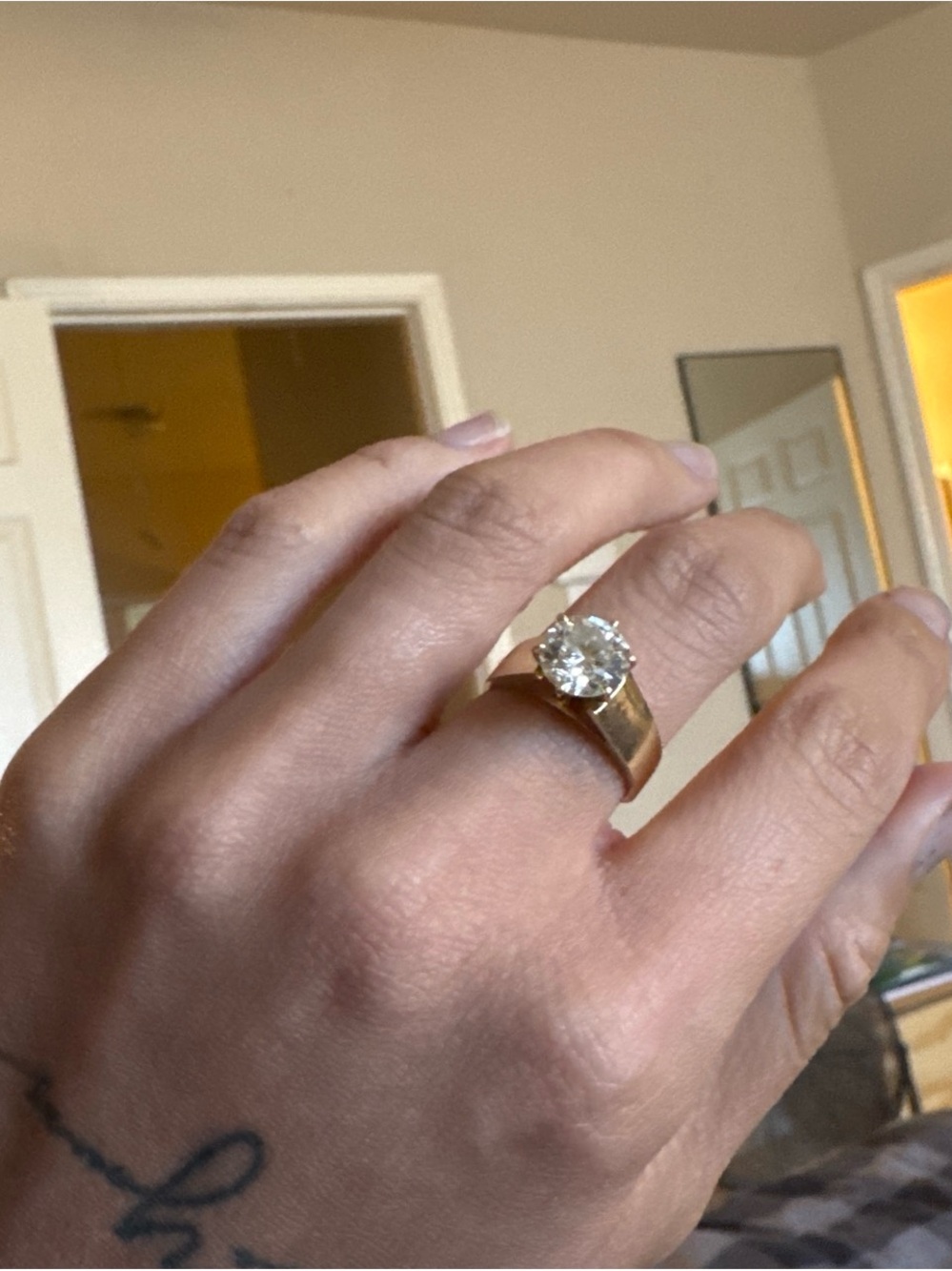 2.13 ct lab Diamond ring with paperwork. 14k gold ring. Size 6.5